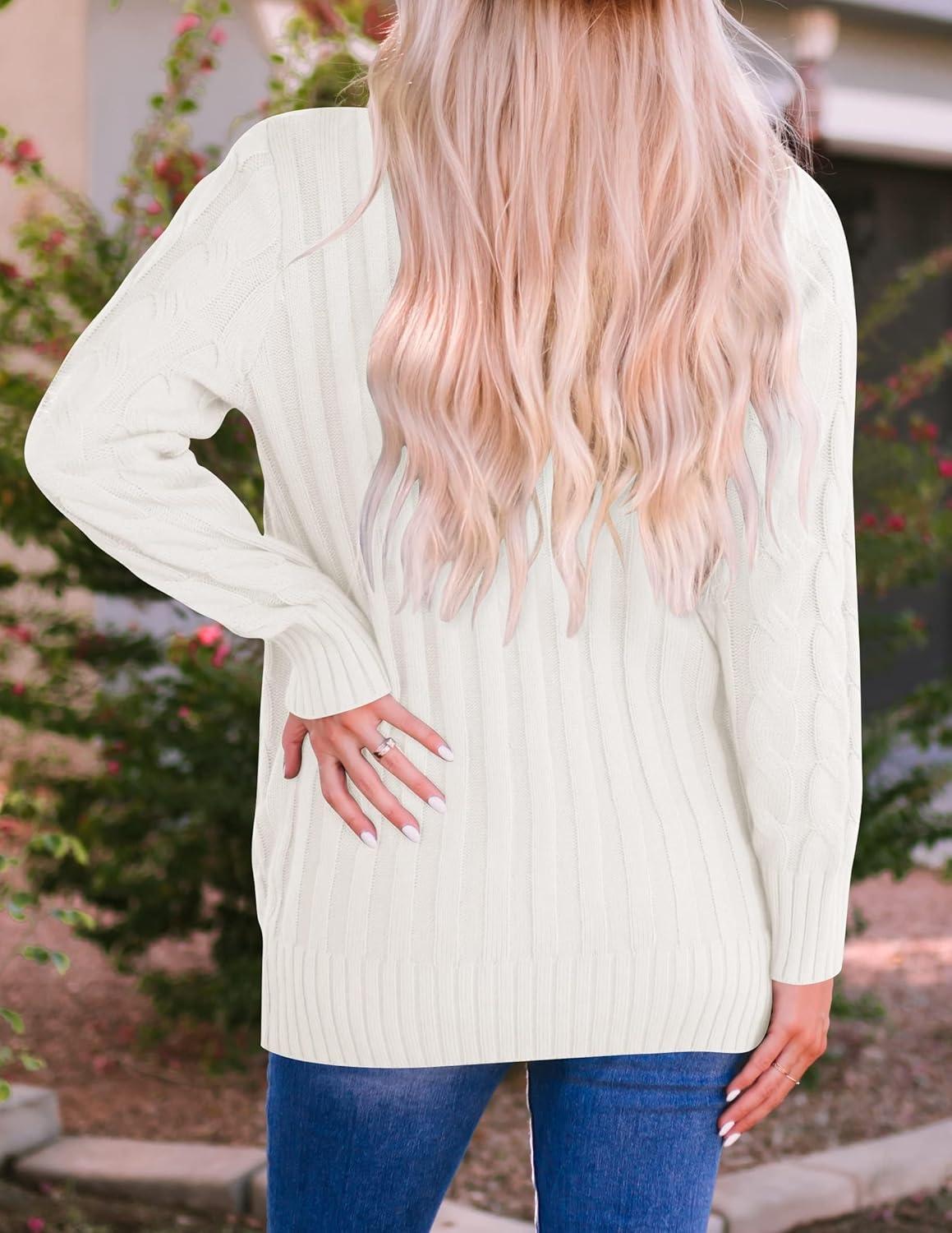 imageZESICA Womens Cardigan Sweaters 2026 Fall Button Down Open Front Cable Knit Casual Trendy Winter Clothing OuterwearBeige