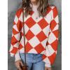 ZESICA Women’s 2026 Fall Fashion Turtleneck Long Sleeve Striped Ribbed Knit Loose Pullover Sweater Tops(Coral)