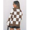 ZESICA Women’s 2026 Fall Fashion Turtleneck Long Sleeve Striped Ribbed Knit Loose Pullover Sweater Tops(Mocha)