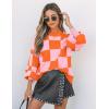 ZESICA Women’s 2026 Fall Fashion Turtleneck Long Sleeve Striped Ribbed Knit Loose Pullover Sweater Tops(Orange)
