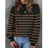 ZESICA Women’s 2026 Fall Fashion Turtleneck Long Sleeve Striped Ribbed Knit Loose Pullover Sweater Tops(Taupe)