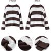ZESICA Women’s 2026 Fall Long Sleeve Oversized Striped Color Block Comfy Loose Crew Neck Knitted Pullover Sweater(Coffee)