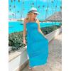 ZESICA Women’s 2026 Summer Bohemian Strapless Off Shoulder Lace Trim Backless Flowy A Line Beach Long Maxi Dress(Cobalt)