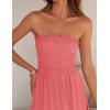 ZESICA Women’s 2026 Summer Bohemian Strapless Off Shoulder Lace Trim Backless Flowy A Line Beach Long Maxi Dress(Peach)