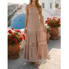 ZESICA Women’s 2026 Summer Bohemian Strapless Off Shoulder Lace Trim Backless Flowy A Line Beach Long Maxi Dress(Pink)