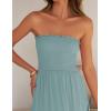 ZESICA Women’s 2026 Summer Bohemian Strapless Off Shoulder Lace Trim Backless Flowy A Line Beach Long Maxi Dress(Sage)