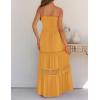 ZESICA Women’s 2026 Summer Bohemian Strapless Off Shoulder Lace Trim Backless Flowy A Line Beach Long Maxi Dress(Yellow)