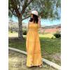 ZESICA Women’s 2026 Summer Bohemian Strapless Off Shoulder Lace Trim Backless Flowy A Line Beach Long Maxi Dress(Yellow)
