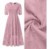 ZESICA Women’s 2026 Summer Short Puff Sleeve Crewneck Smocked Floral Lace Flowy A Line Tiered Maxi Dresses(Purple)