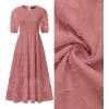 ZESICA Women’s 2026 Summer Short Puff Sleeve Crewneck Smocked Floral Lace Flowy A Line Tiered Maxi Dresses(Tearose)