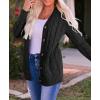 ZESICA Women’s Cardigan Sweaters 2026 Fall Button Down Open Front Cable Knit Casual Trendy Winter Clothing Outerwear(Black2)