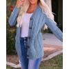 ZESICA Women’s Cardigan Sweaters 2026 Fall Button Down Open Front Cable Knit Casual Trendy Winter Clothing Outerwear(Blue)