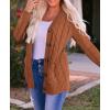 ZESICA Women’s Cardigan Sweaters 2026 Fall Button Down Open Front Cable Knit Casual Trendy Winter Clothing Outerwear(Brown)