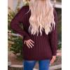 ZESICA Women’s Cardigan Sweaters 2026 Fall Button Down Open Front Cable Knit Casual Trendy Winter Clothing Outerwear(Burgundy)