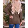 ZESICA Women’s Cardigan Sweaters 2026 Fall Button Down Open Front Cable Knit Casual Trendy Winter Clothing Outerwear(Coffee)