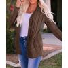 ZESICA Women’s Cardigan Sweaters 2026 Fall Button Down Open Front Cable Knit Casual Trendy Winter Clothing Outerwear(Coffee)