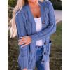 ZESICA Women’s Cardigan Sweaters 2026 Fall Button Down Open Front Cable Knit Casual Trendy Winter Clothing Outerwear(Dustyblue)