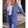 ZESICA Women’s Cardigan Sweaters 2026 Fall Button Down Open Front Cable Knit Casual Trendy Winter Clothing Outerwear(Dustyblue)