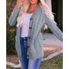 ZESICA Women’s Cardigan Sweaters 2026 Fall Button Down Open Front Cable Knit Casual Trendy Winter Clothing Outerwear(Grey)