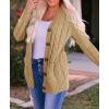 ZESICA Women’s Cardigan Sweaters 2026 Fall Button Down Open Front Cable Knit Casual Trendy Winter Clothing Outerwear(Khaki)