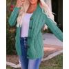 ZESICA Women’s Cardigan Sweaters 2026 Fall Button Down Open Front Cable Knit Casual Trendy Winter Clothing Outerwear(Lakegreen)