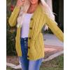 ZESICA Women’s Cardigan Sweaters 2026 Fall Button Down Open Front Cable Knit Casual Trendy Winter Clothing Outerwear(Mustard)