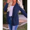 ZESICA Women’s Cardigan Sweaters 2026 Fall Button Down Open Front Cable Knit Casual Trendy Winter Clothing Outerwear(Navy)