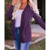 ZESICA Women’s Cardigan Sweaters 2026 Fall Button Down Open Front Cable Knit Casual Trendy Winter Clothing Outerwear(Plum)