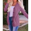 ZESICA Women’s Cardigan Sweaters 2026 Fall Button Down Open Front Cable Knit Casual Trendy Winter Clothing Outerwear(Purple)