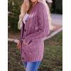 ZESICA Women’s Cardigan Sweaters 2026 Fall Button Down Open Front Cable Knit Casual Trendy Winter Clothing Outerwear(Purple)