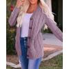 ZESICA Women’s Cardigan Sweaters 2026 Fall Button Down Open Front Cable Knit Casual Trendy Winter Clothing Outerwear(Taro)