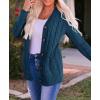 ZESICA Women’s Cardigan Sweaters 2026 Fall Button Down Open Front Cable Knit Casual Trendy Winter Clothing Outerwear(Teal)