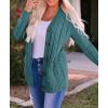 ZESICA Women’s Cardigan Sweaters 2026 Fall Button Down Open Front Cable Knit Casual Trendy Winter Clothing Outerwear(Tealgreen)