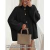 ZESICA Women’s Fall 2026 Cardigan Sweaters Long Sleeve Button Down Oversized Soft Knit Winter Coats Trendy Outerwear(Black)
