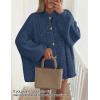 ZESICA Women’s Fall 2026 Cardigan Sweaters Long Sleeve Button Down Oversized Soft Knit Winter Coats Trendy Outerwear(Darkblue)