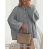 ZESICA Women’s Fall 2026 Cardigan Sweaters Long Sleeve Button Down Oversized Soft Knit Winter Coats Trendy Outerwear(Gray)