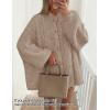 ZESICA Women’s Fall 2026 Cardigan Sweaters Long Sleeve Button Down Oversized Soft Knit Winter Coats Trendy Outerwear(Khaki)