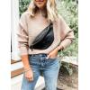 ZESICA Women’s Fall 2026 Turtleneck Batwing Long Sleeve Ribbed Knit Casual Soft Pullover Sweater Jumper Top(Apricot)