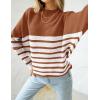 ZESICA Women’s Fall 2026 Turtleneck Batwing Long Sleeve Ribbed Knit Casual Soft Pullover Sweater Jumper Top(Brown)