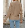 ZESICA Women’s Fall 2026 Turtleneck Batwing Long Sleeve Ribbed Knit Casual Soft Pullover Sweater Jumper Top(Camel)