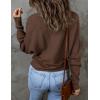ZESICA Women’s Fall 2026 Turtleneck Batwing Long Sleeve Ribbed Knit Casual Soft Pullover Sweater Jumper Top(Coffee)