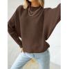 ZESICA Women’s Fall 2026 Turtleneck Batwing Long Sleeve Ribbed Knit Casual Soft Pullover Sweater Jumper Top(Coffee)