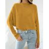 ZESICA Women’s Fall 2026 Turtleneck Batwing Long Sleeve Ribbed Knit Casual Soft Pullover Sweater Jumper Top(Mustard)