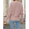ZESICA Women’s Fall 2026 Turtleneck Batwing Long Sleeve Ribbed Knit Casual Soft Pullover Sweater Jumper Top(Pink)