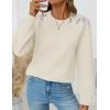 ZESICA Women’s Fall Long Sleeve Sweaters 2026 Crew Neck Knit Loose Dressy Pullover Tops Winter Trendy Outfits(Apricot)