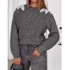 ZESICA Women’s Fall Long Sleeve Sweaters 2026 Crew Neck Knit Loose Dressy Pullover Tops Winter Trendy Outfits(Grey)