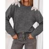 ZESICA Women’s Fall Long Sleeve Sweaters 2026 Crew Neck Knit Loose Dressy Pullover Tops Winter Trendy Outfits(Grey)