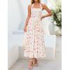 ZESICA Women’s Summer Floral Halter Midi Dress 2026 Sleeveless Off Shoulder High Waist Flowy Casual Beach Long Dresses(Apricot)
