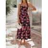 ZESICA Women’s Summer Floral Halter Midi Dress 2026 Sleeveless Off Shoulder High Waist Flowy Casual Beach Long Dresses(Black)