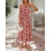 ZESICA Women’s Summer Floral Halter Midi Dress 2026 Sleeveless Off Shoulder High Waist Flowy Casual Beach Long Dresses(Pink)